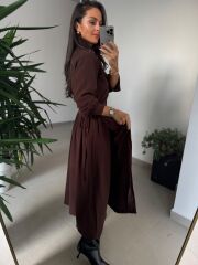 Dr 8542 Tasarım M. Mara Anvelop A.Kahve Elbise