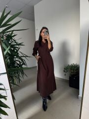 Dr 8542 Tasarım M. Mara Anvelop A.Kahve Elbise