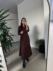 Dr 8542 Tasarım M. Mara Anvelop A.Kahve Elbise