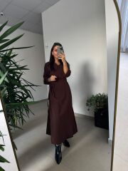 Dr 8542 Tasarım M. Mara Anvelop A.Kahve Elbise