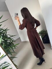 Dr 8542 Tasarım M. Mara Anvelop A.Kahve Elbise