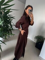 Dr 8542 Tasarım M. Mara Anvelop A.Kahve Elbise