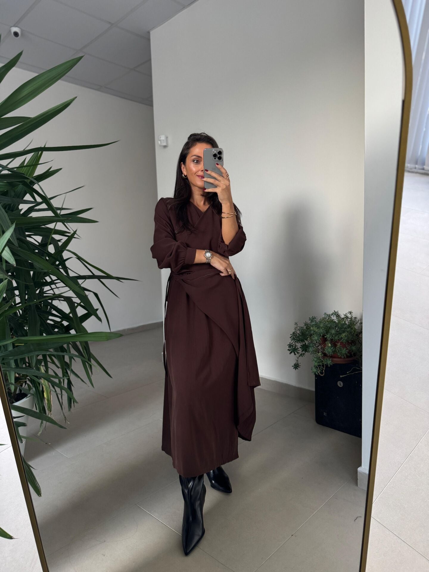 Dr 8542 Tasarım M. Mara Anvelop A.Kahve Elbise