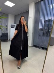 Dr 8330 Tasarım Gümüş Fermuarlı Elbise