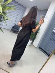 Dr 8330 Tasarım Gümüş Fermuarlı Elbise