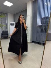 Dr 8330 Tasarım Gümüş Fermuarlı Elbise