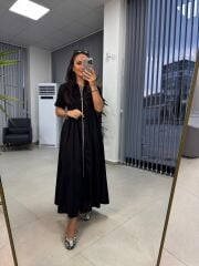 Dr 8330 Tasarım Gümüş Fermuarlı Elbise