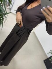 Bb 29929 Kahve Kemer Detaylı Etek