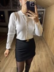 Weiße Strickjacke der Marke Orj