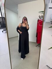 Bt 1009 Siyah Çilek Kumaş 3lü Troklu Takım