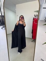 Bt 1009 Siyah Çilek Kumaş 3lü Troklu Takım