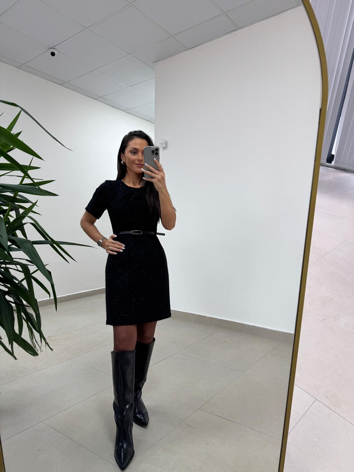 Mc 5111 Siyah Yaka Pens Detaylı Elbise