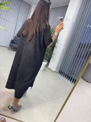 Dr 8346 Tasarım Önden Bağlamalı Siyah Elbise