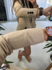 Foo New Vizon Keten Blazer Ceket