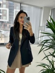 Foo New Laci Keten Blazer Ceket
