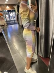 Renk geçişli triko kalem elbise