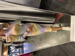 Renk geçişli triko kalem elbise