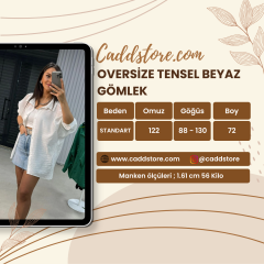 Oversize Tensel Beyaz Gömlek