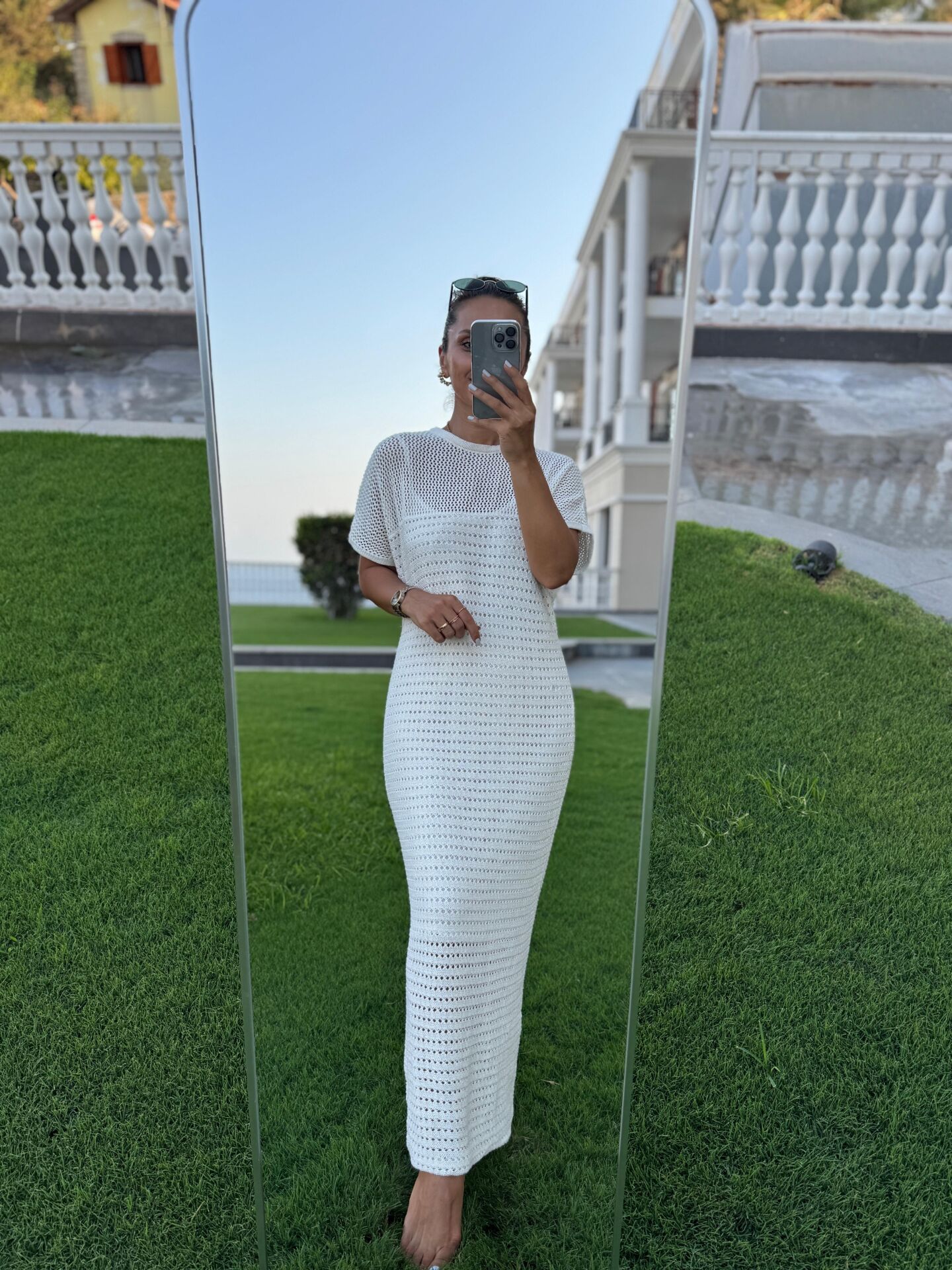 Sv 024323 Beach Triko Astarlı Ekru Elbise