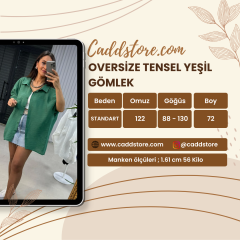Oversize Tensel Yeşil Gömlek