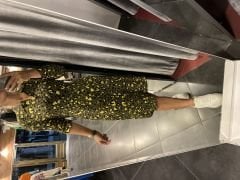 Green leo knee length shirt dress