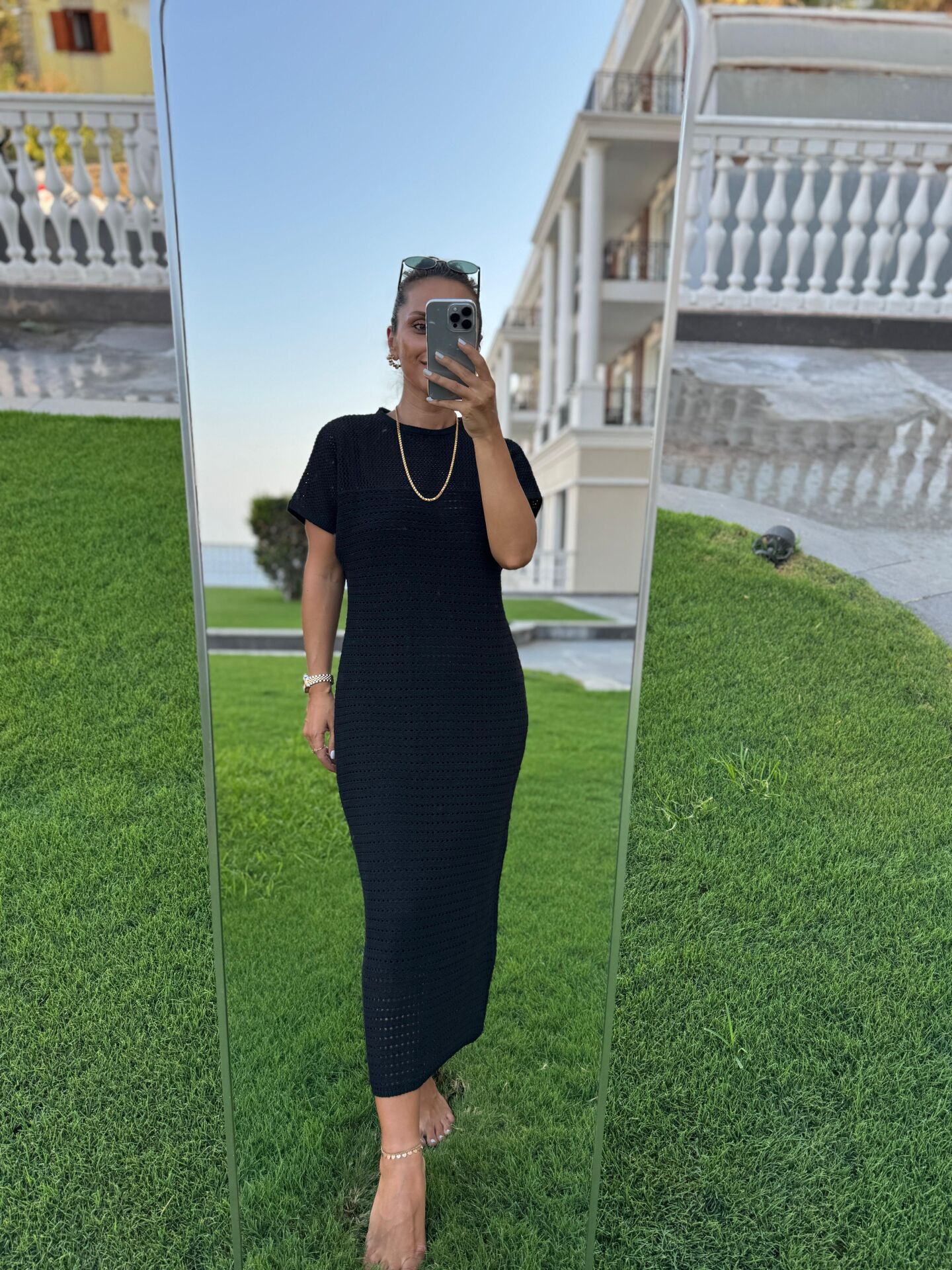 Sv 024323 Beach Triko Astarlı Siyah Elbise