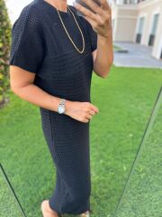 Sv 024323 Beach Triko Astarlı Siyah Elbise