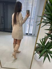 Sg Petek Dokulu Vizon Kalem Elbise