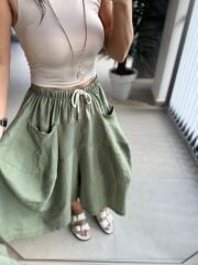 Bb 28460 Haki Floş Keten Pantolon