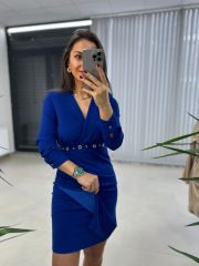 My Kuş Gözü Anvelop Saks Elbise