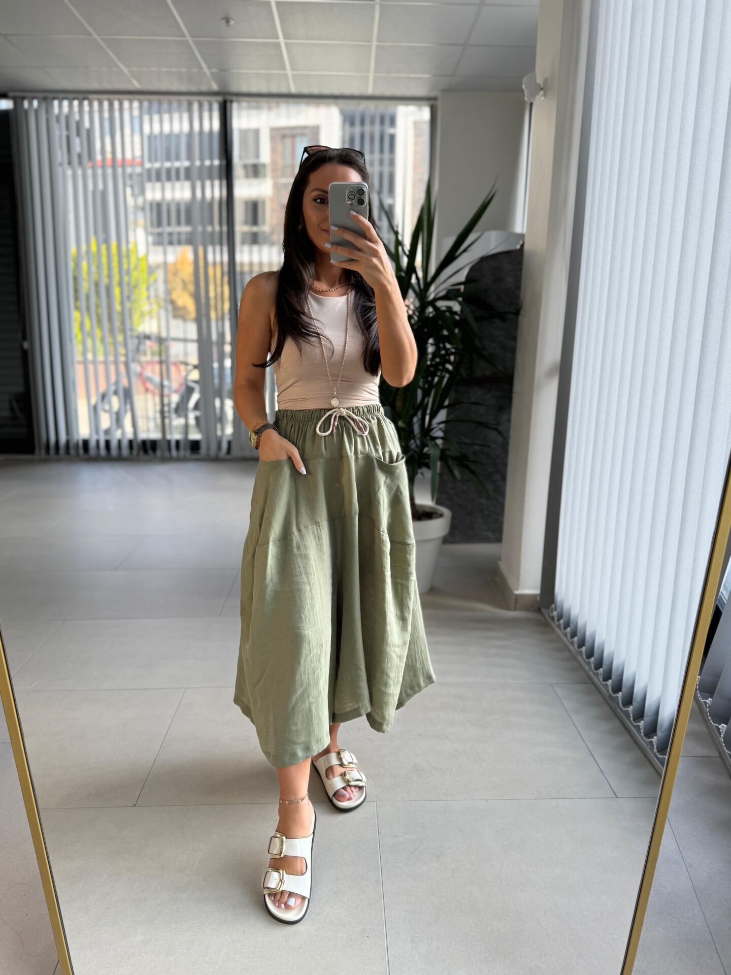 Bb 28460 Haki Floş Keten Pantolon