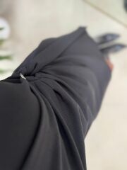 Mc 5909 Siyah Kruvaze Tokalı Elbise