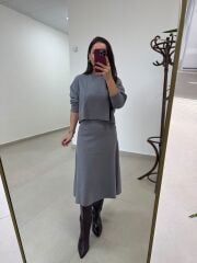 Orj Marka Gri Selanik Etekli Takım