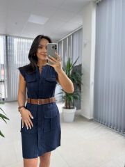 Fw 8100 Laci Kemerli Gömlek Elbise