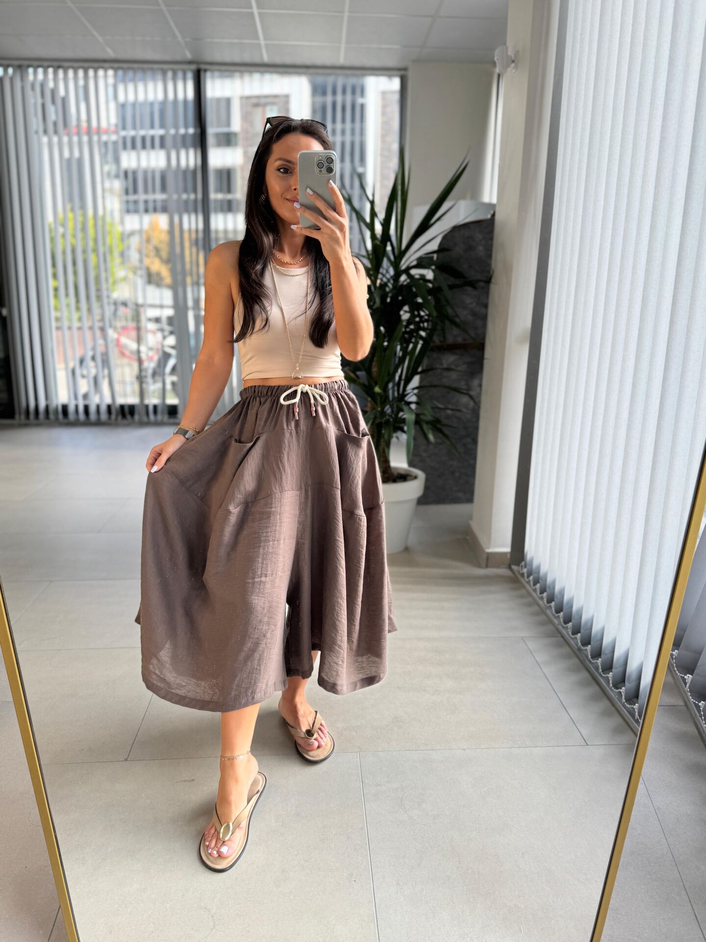 Bb 28460 Kahve Floş Keten Pantolon