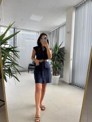 Fw 8100 Laci Kemerli Gömlek Elbise