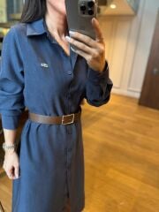 Km 4464 Orj. Marka Kemerli Laci Gömlek Elbise