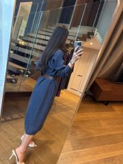 Km 4464 Orj. Marka Kemerli Laci Gömlek Elbise