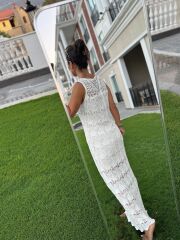 Sv 024320 Anda Ekru Astarlı Triko Elbise