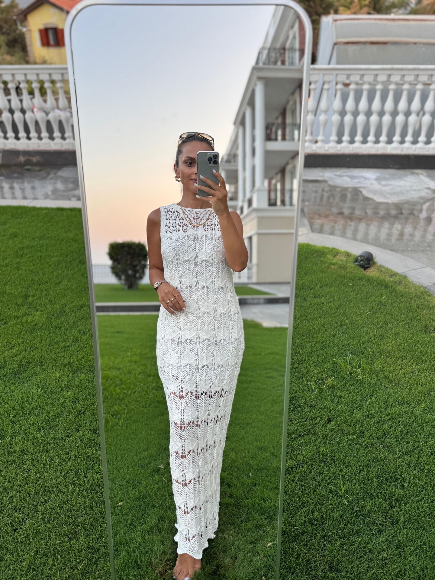 Sv 024320 Anda Ekru Astarlı Triko Elbise