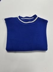 My 1111 Çizgi Detaylı Saks Triko Takım