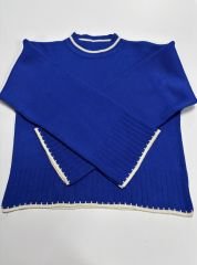 My 1111 Çizgi Detaylı Saks Triko Takım