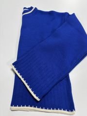 My 1111 Çizgi Detaylı Saks Triko Takım