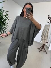 Fp 51249 Pamuk Keten Bohem Haki Takım