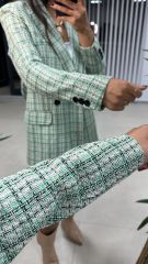 Green Black Transitional Tweed Jacket 1023