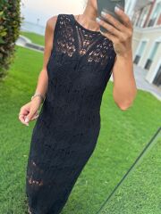 Sv 024320 Anda Siyah Astarlı Triko Elbise