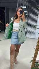 Green Black Transitional Tweed Jacket 1023