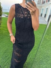 Sv 024320 Anda Siyah Astarlı Triko Elbise