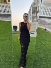 Sv 024320 Anda Siyah Astarlı Triko Elbise