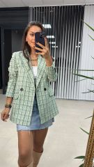Green Black Transitional Tweed Jacket 1023